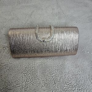 Elegant Metallic Clutch - Rose Gold